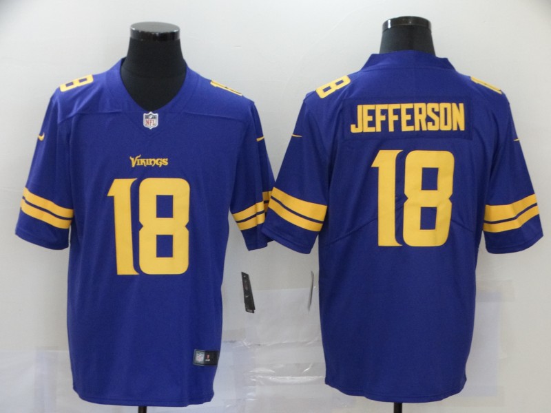 Men Minnesota Vikings #18 Jefferson Purple Nike Vapor Untouchable Stitched Limited NFL Jerseys